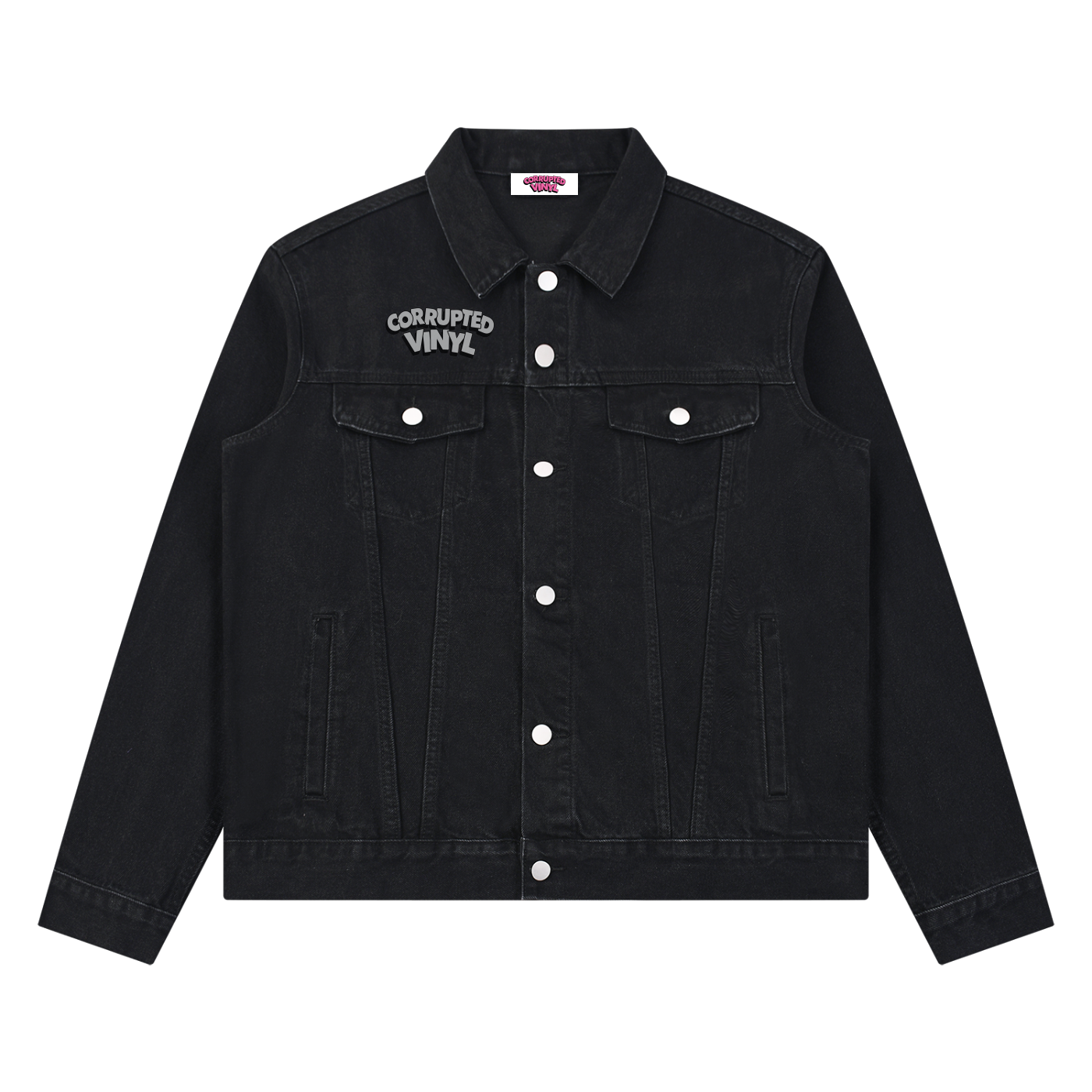 Classic Corrupted Vinyl Denim Trucker Jacket