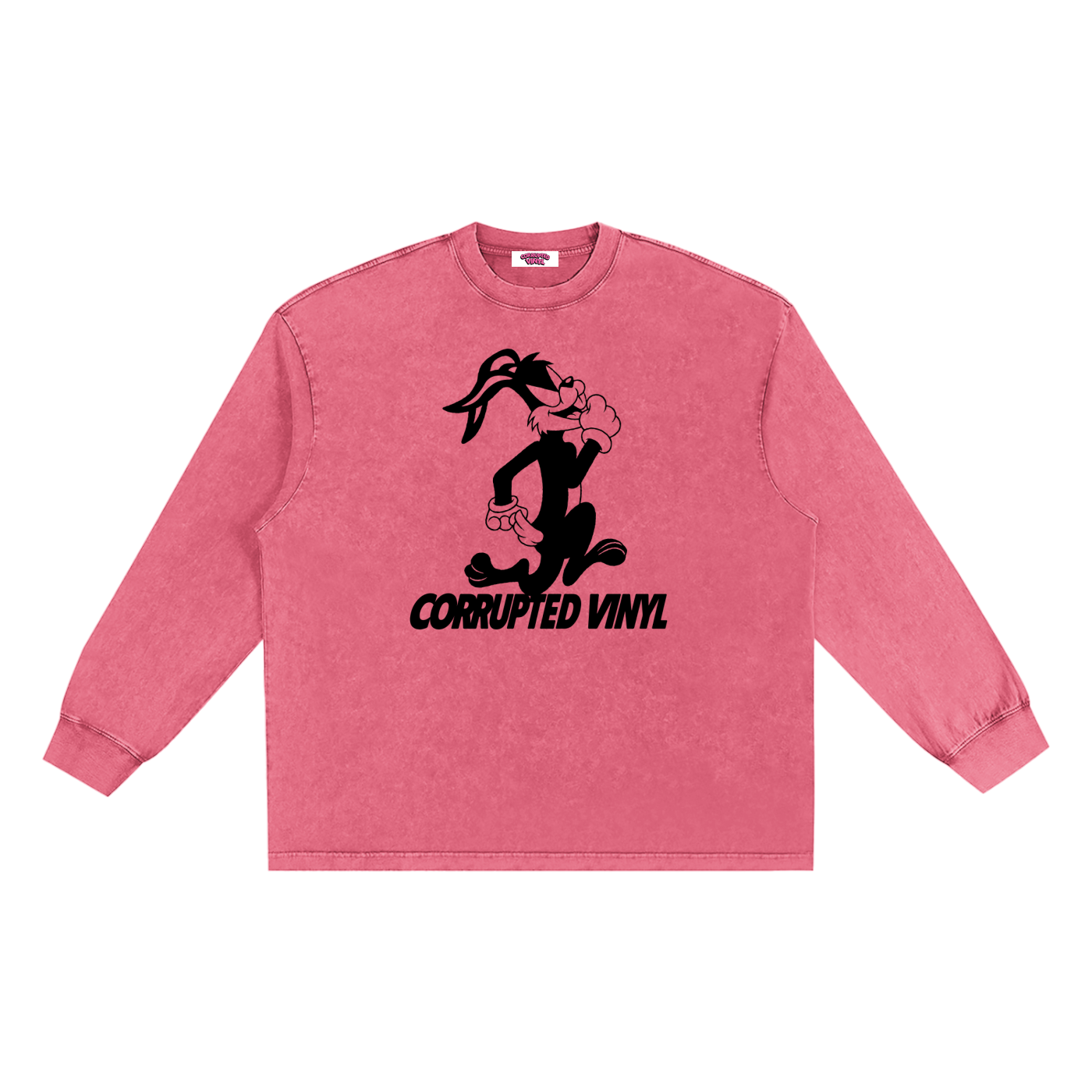 Bunny Runner Washed Frayed Edge Long-Sleeve Tee