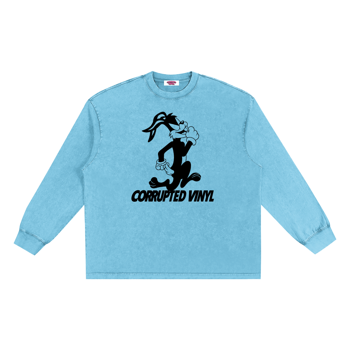 Bunny Runner Washed Frayed Edge Long-Sleeve Tee